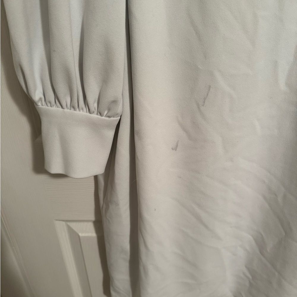 Calvin Klein - white puff sleeve classic dress size 16 - Picture 3 of 5